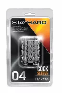 BLUSH péniszmandzsetta Stay Hard Cock Sleeve 04 Clear - áttetsző, hullámos stimuláló felszín, vízálló (5 cm)