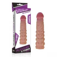 LOVETOY péniszöpeny Pleasure X-Tender Penis Sleeve Flesh 2 - realisztikus, testszínű, vízálló, (18 cm)