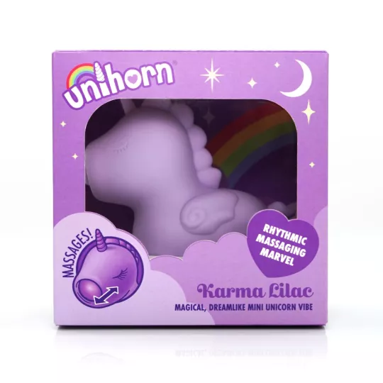 UNIHORN rezgő csiklóizgató Karma Lilac - lila színben, orális szexhez hasonló érzésekkel, vízálló, akkumulátoros