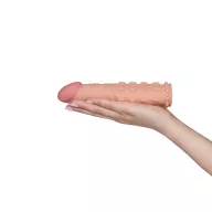 LOVETOY péniszöpeny Pleasure X-Tender Penis Sleeve Flesh 2 - realisztikus, testszínű, vízálló, (18 cm)