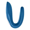 SATISFYER párvibrátor Double Whale - kék színben, vízálló, akkumulátoros