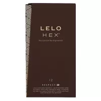 LELO óvszer Hex Condoms Respect 12 Pack - latex, extra vékony, stimuláló felszínnel, síkosított, nagyméretű, 12 db