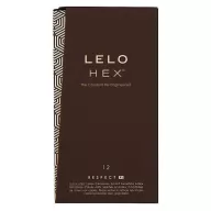 LELO óvszer Hex Condoms Respect 12 Pack - latex, extra vékony, stimuláló felszínnel, síkosított, nagyméretű, 12 db