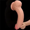 LOVETOY élethű dildó 12'' King Sized Sliding Skin Dual Layer Dong - extra nagy méretű, herékkel, kétrétegű, letapasztható, vízálló, TPE (31 cm)