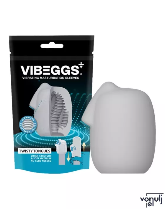 Maszturbációs tojás VIBEGGS Twisty Tongues - vibrátoros