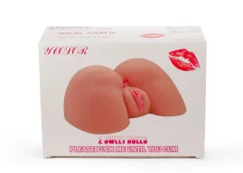 MISTRESS maszturbátor 2 Sweet Holes II - realisztikus, testszínű, vagina és ánusznyílással, vízálló, vibráció nélküli