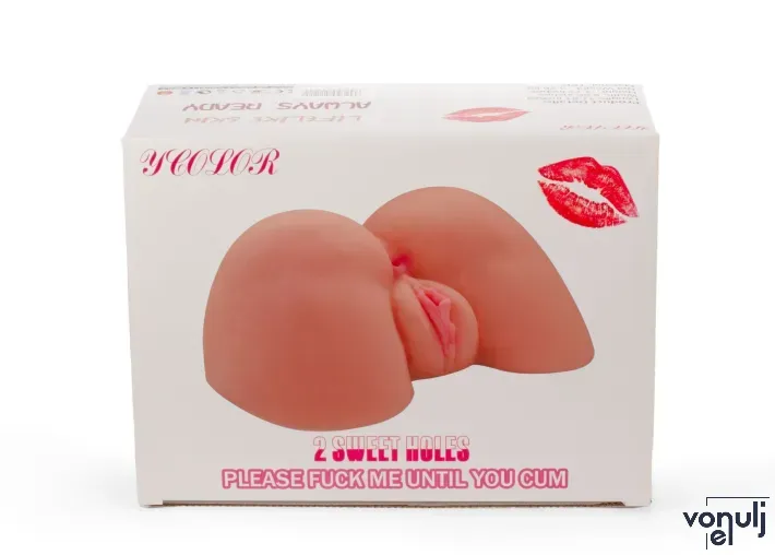MISTRESS maszturbátor 2 Sweet Holes II - realisztikus, testszínű, vagina és ánusznyílással, vízálló, vibráció nélküli