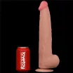 LOVETOY élethű dildó 13,5'' King Sized Sliding Skin Dual Layer Dong - extra nagy méretű, herékkel, kétrétegű, letapasztható, vízálló, TPE (34 cm)
