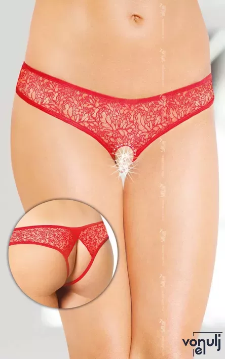 SOFTLINE szexi nyitott tanga G-String 2446 - piros színben, S/M méretben