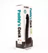 X-MEN hajlított dildó Paddy’s 14 inch Cock Black - realisztikus, fekete színben, letapasztható, vízálló, PVC (35 cm)