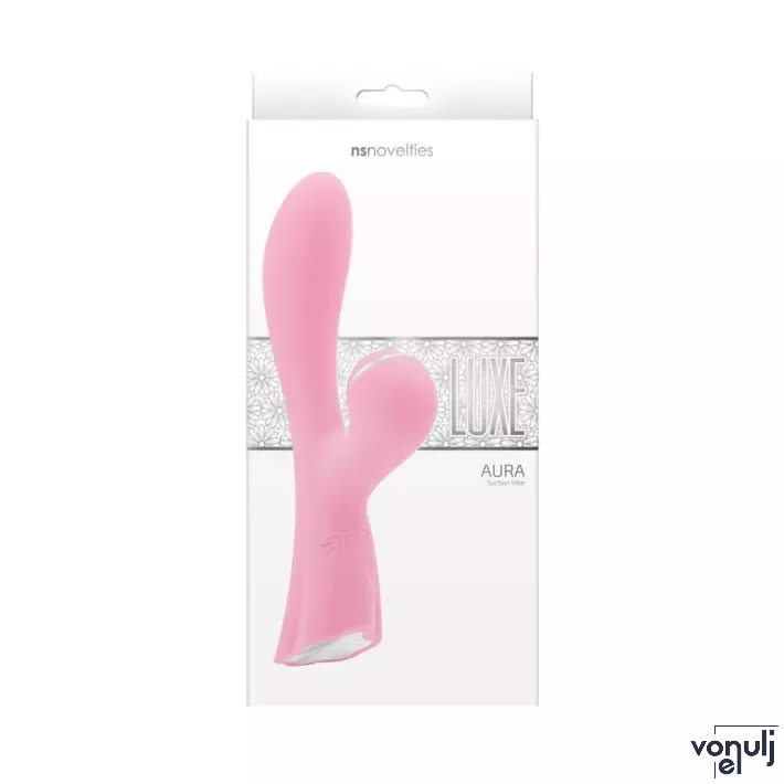NS NOVELTIES csiklóizgatós vibrátor Luxe Aura Pink - rózsaszín színben, szívó funkcióval, g-pontos, vízálló, akkumulátoros