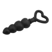 CHISA NOVELTIES análbot Beaded Luv Probe - fekete színben, fogógyűrűvel, rugalmas, vízálló, szilikon, (15,6 cm)