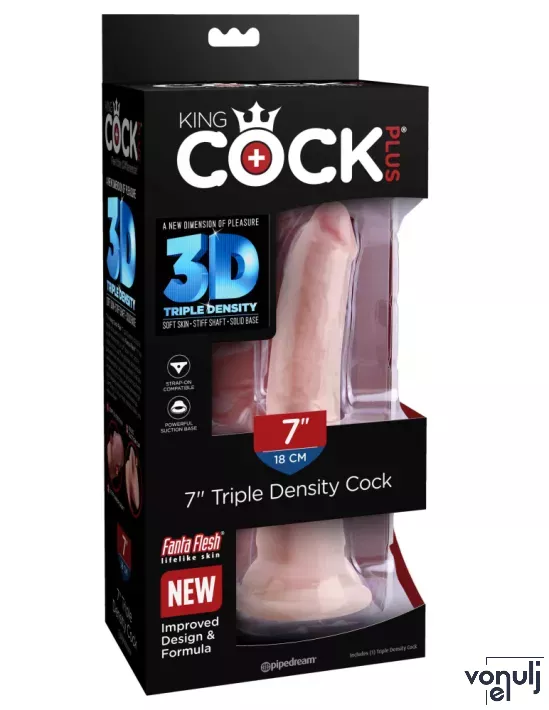 Élethű műpénisz Pipedream Triple Density 7" Cock Light - vízálló