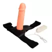 BAILE felcsatolható vibrátor Jessica Strap-on 1 - testszínű, távirányítóval, elemes, (17 cm)