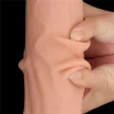 LOVETOY élethű dildó 13,5'' King Sized Sliding Skin Dual Layer Dong - extra nagy méretű, herékkel, kétrétegű, letapasztható, vízálló, TPE (34 cm)