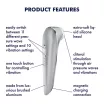 SATISFYER léghullámos csiklóizgató Luxury High Fashion - vibrációs funkcióval, ezüst színben, vízálló, akkumulátoros