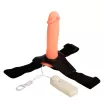 BAILE felcsatolható vibrátor Jessica Strap-on 1 - testszínű, távirányítóval, elemes, (17 cm)