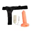 BAILE felcsatolható vibrátor Jessica Strap-on 1 - testszínű, távirányítóval, elemes, (17 cm)