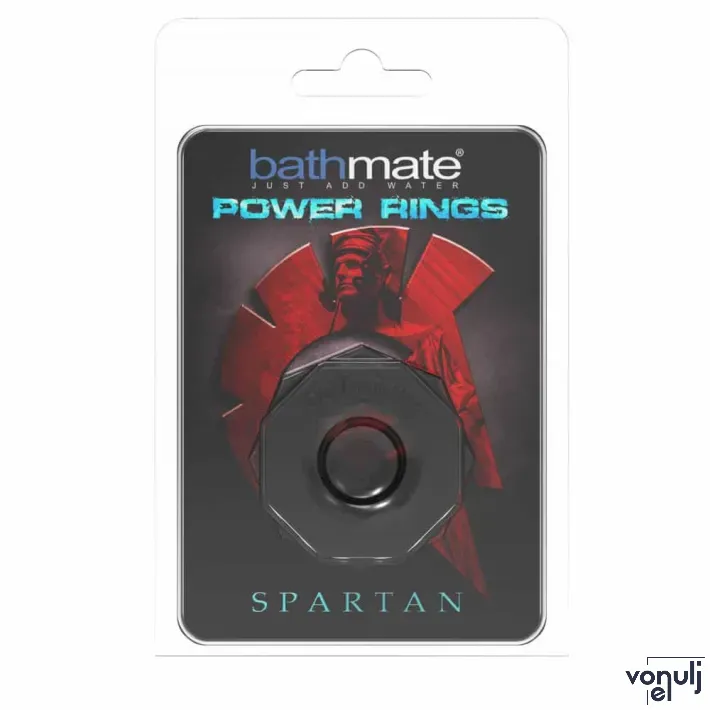 BATHMATE péniszgyűrű Power Ring Spartan - fekete színben, vízálló, vibráció nélküli