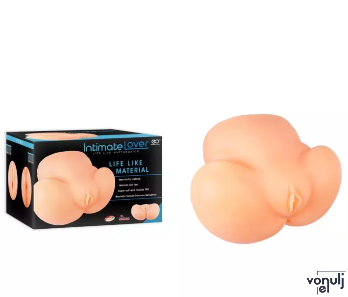 NMC maszturbátor Intimate Lover Masturbator 6,4" - realisztikus, vagina és ánusz formájú testnyílással, testszínű, vízálló, vibráció nélküli