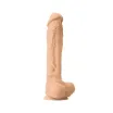 NS NOVELTIES  élethű dildó 10" COLOURS PLEASURES - nagy méretű, herékkel, letapasztható, fehér, szilikon (25 cm)