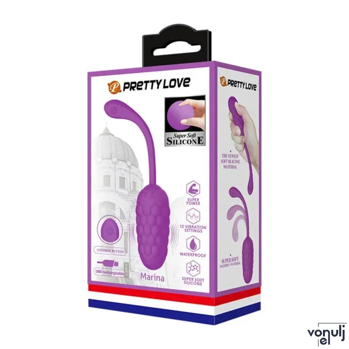 PRETTY LOVE vibrációs tojás Marina - lila színben, vízálló, akkumulátoros