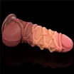 LOVETOY élethű dildó 9.5'' Dual layered Platinum Silicone Cock with Rope - nagy méretű,sötét színben,kétrétegű,letapasztható,vízálló,szilikon(24,5cm)