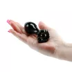 NS NOVELTIES fenékdugó Crystal Flower Black - üveg, fekete színben, virágos talppal, vízálló (8.9 cm)