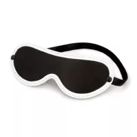 NS NOVELTIES maszk Glo Bondage Blindfold Green - fekete-fehér színben, sötétben zölden világító szegéllyel