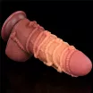LOVETOY élethű dildó 9.5'' Dual layered Platinum Silicone Cock with Rope - nagy méretű,sötét színben,kétrétegű,letapasztható,vízálló,szilikon(24,5cm)