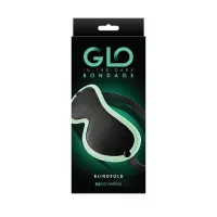 NS NOVELTIES maszk Glo Bondage Blindfold Green - fekete-fehér színben, sötétben zölden világító szegéllyel