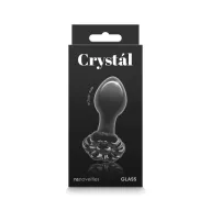 NS NOVELTIES fenékdugó Crystal Flower Black - üveg, fekete színben, virágos talppal, vízálló (8.9 cm)