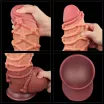 LOVETOY élethű dildó 9.5'' Dual layered Platinum Silicone Cock with Rope - nagy méretű,sötét színben,kétrétegű,letapasztható,vízálló,szilikon(24,5cm)