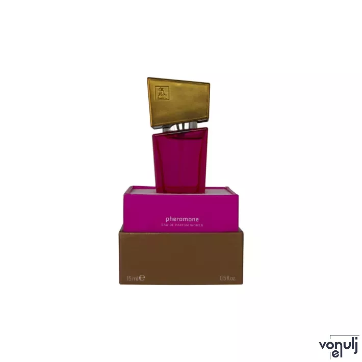 SHIATSU feromonos női parfüm Pheromon Fragrance Woman Pink 15 ml - extra feromon tartalommal, virágos, korianderes illatjeggyel