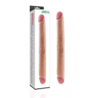 LOVETOY kétvégű dildó Realistic Slim Ultra Double Dildo - realisztikus, testszínű, hajlítható, vízálló, PVC ( 45 cm )
