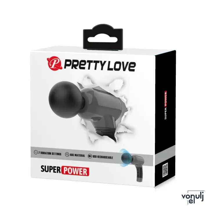 PRETTY LOVE masszírozó Magic Gun Black - fekete színben, akkumulátoros