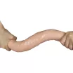 LOVETOY kétvégű dildó Realistic Slim Ultra Double Dildo - realisztikus, testszínű, hajlítható, vízálló, PVC ( 45 cm )