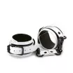 NS NOVELTIES bilincs Glo Bondage Wrist Cuff Green - fekete-fehér színben, sötétben zölden világító, csuklóra helyezhető