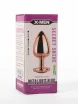 X-MEN fenékdugó Secret Shine Metal Butt Plug Rose Gold Heart L - rózsaarany színben, rózsaszín kővel, L-méretben, vízálló, fém (9.5 cm)