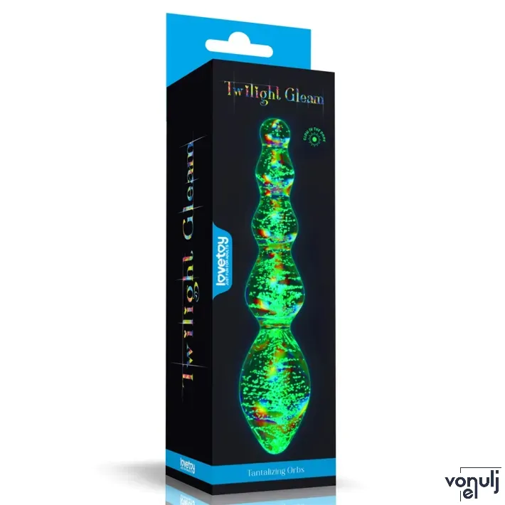 Anál plug LOVETOY Twilight Gleam Glass Dildo-Tantalizing Orbs