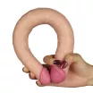 LOVETOY kétvégű dildó Ladykiller Tapered Double Penetration - realisztikus, testszínű, hajlítható, vízálló,  PVC ( 35,5 cm )