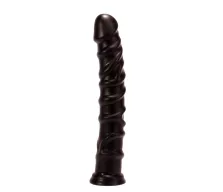 X-MEN hajlított dildó Kerwin’s 12.2 inch Cock Black - fekete színben, bordázott, letapasztható, vízálló, PVC ( 31 cm )