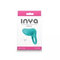 INYA péniszgyűrű Regal Teal - türkiz színben, vibrációs funkcióval, vízálló, akkumulátoros