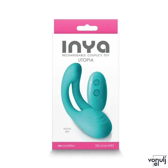 INYA párvibrátor Utopia Teal - türkiz színben, vízálló, akkumulátoros, távirányítóval