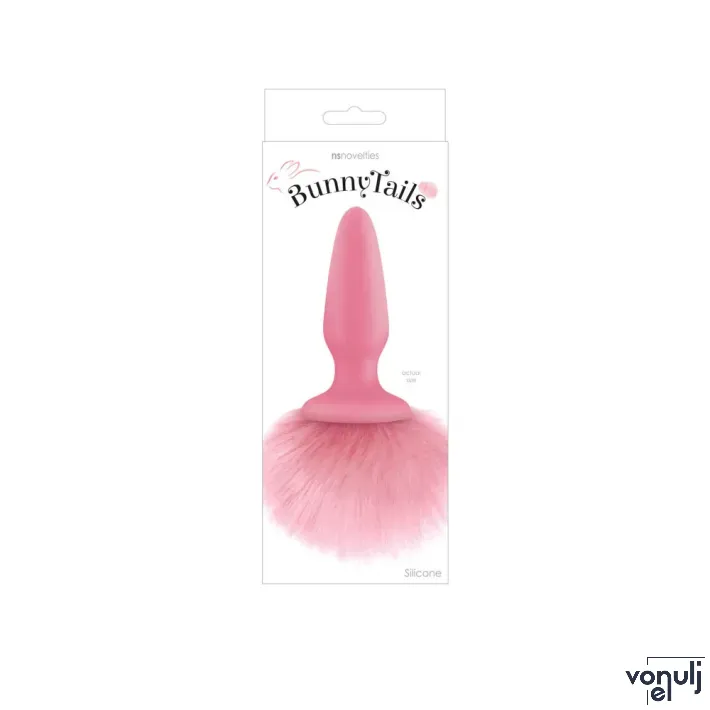 NS NOVELTIES fenékdugó Bunny Tails Pink - rózsaszín színben, nyuszi farokkal, 10,3 cm fenékdugóval, vízálló, szlikon