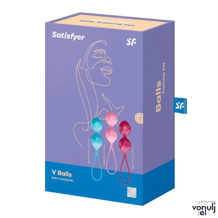 SATISFYER gésagolyó V Balls - 3 különböző színben és méretben, vízálló