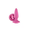 NS NOVELTIES fenékdugó Glams Pink Gem - rózsaszín színben, rózsaszín kővel, vízálló, szilikon (10.5 cm)