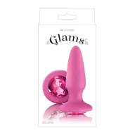 NS NOVELTIES fenékdugó Glams Pink Gem - rózsaszín színben, rózsaszín kővel, vízálló, szilikon (10.5 cm)