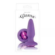 NS NOVELTIES fenékdugó Glams Purple Gem - lila színben, lila kővel, vízálló, szilikon (10.5 cm)