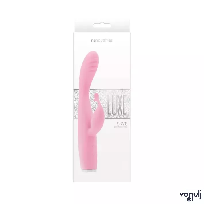 NS NOVELTIES csiklóizgatós vibrátor Luxe Skye Pink - rózsaszín színben, g-pontos, akkumulátoros, vízálló
